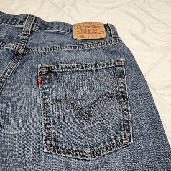Levis 569 Loose Straight Mens Jeans 100% Cotton Lightweight Worn W32 L 30 - Picture 13 of 13